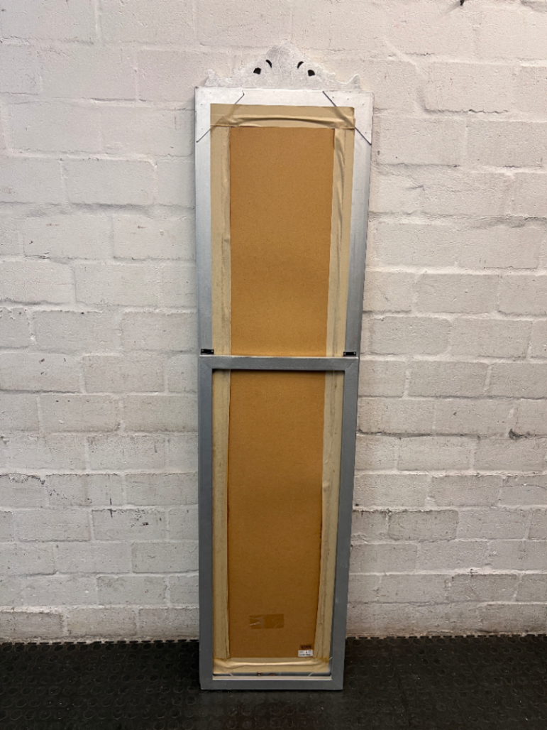 Ornate Silver Full Length Standing Mirror — Good Condition