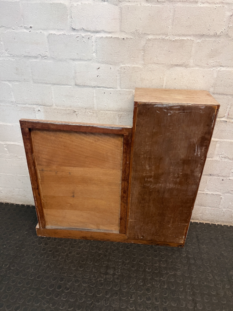 Whitewashed Asymmetric Wooden Storage Cupboard