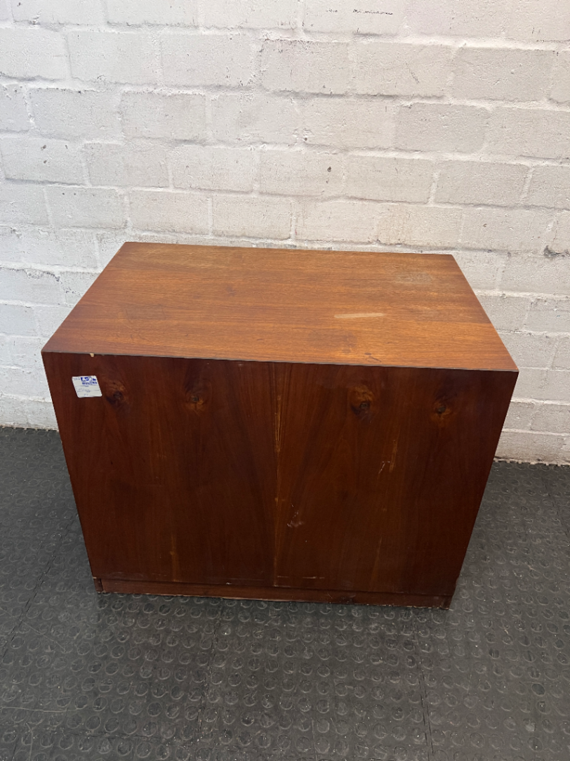 Recessed Panel Wooden Double Door Cabinet — Fair Used Condition