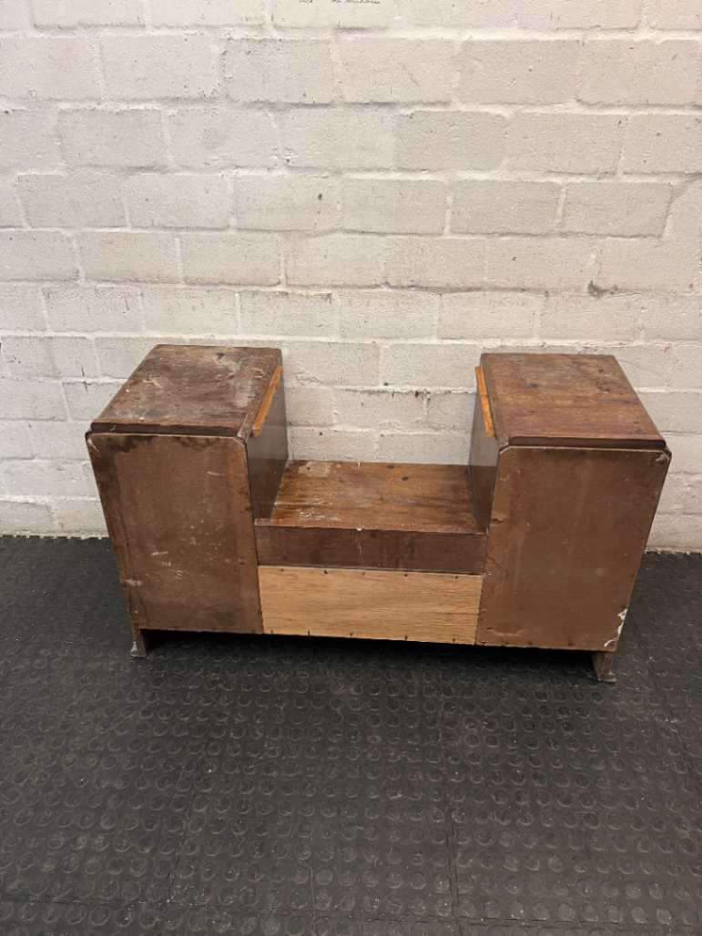 Vintage Wooden Stepped Chest of Drawers — Old Second Hand Condition with Surface Wear