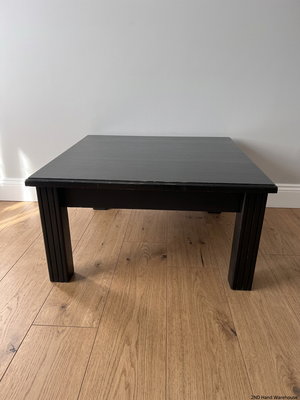 Square Black Pine Coffee Table with Fluted Legs — Good Working Order
