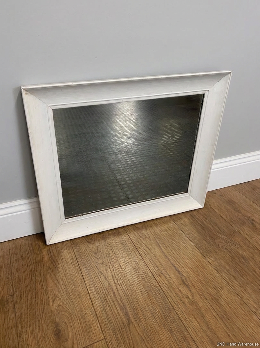 Classic Rectangular White Wood Framed Mirror - 2ndhandwarehouse.com