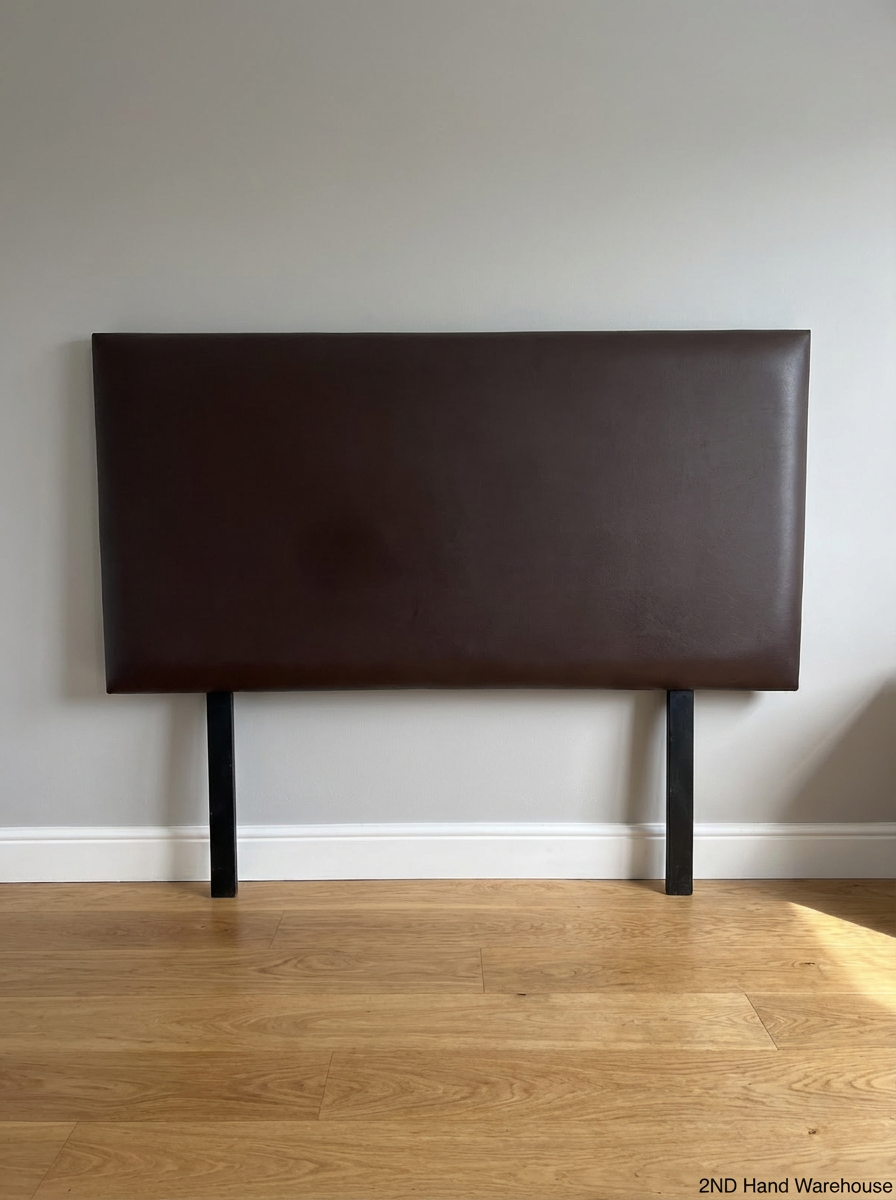 Dark Brown Padded Pleather King/Queen Headboard - As New