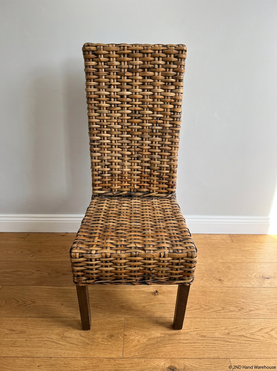 High-Back Woven Rattan Dining Chair