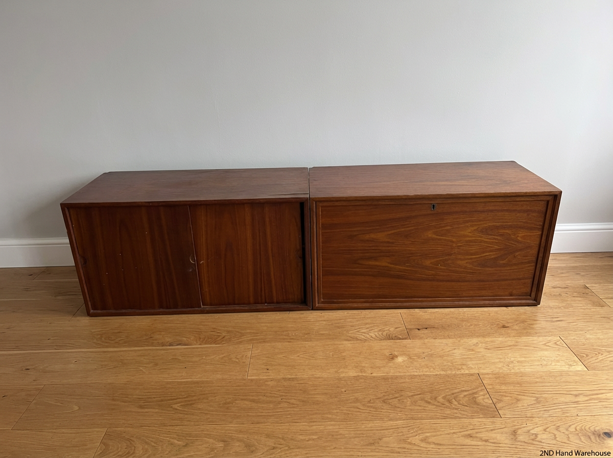 Vintage Two-Piece Wooden Wall Unit - Minor Edge Chip
