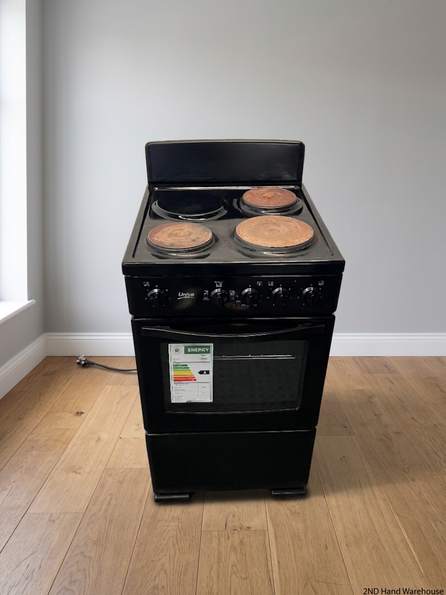 Univa 3-Plate Plug-In Electric Stove in Black — Good Working Order