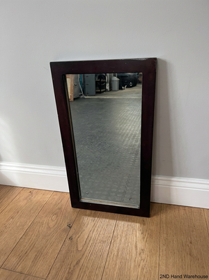 Small Dark Wood Frame Bathroom Mirror - Fair Condition - 2ndhandwarehouse.com