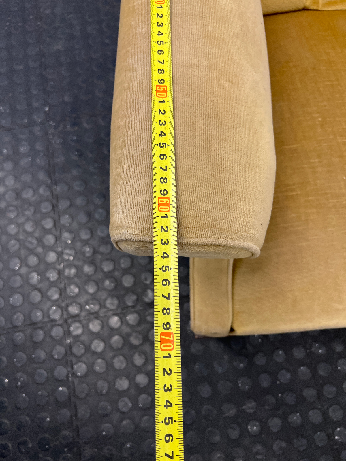 Vintage Tufted Corduroy Armchair in Mustard Gold - 2ndhandwarehouse.com