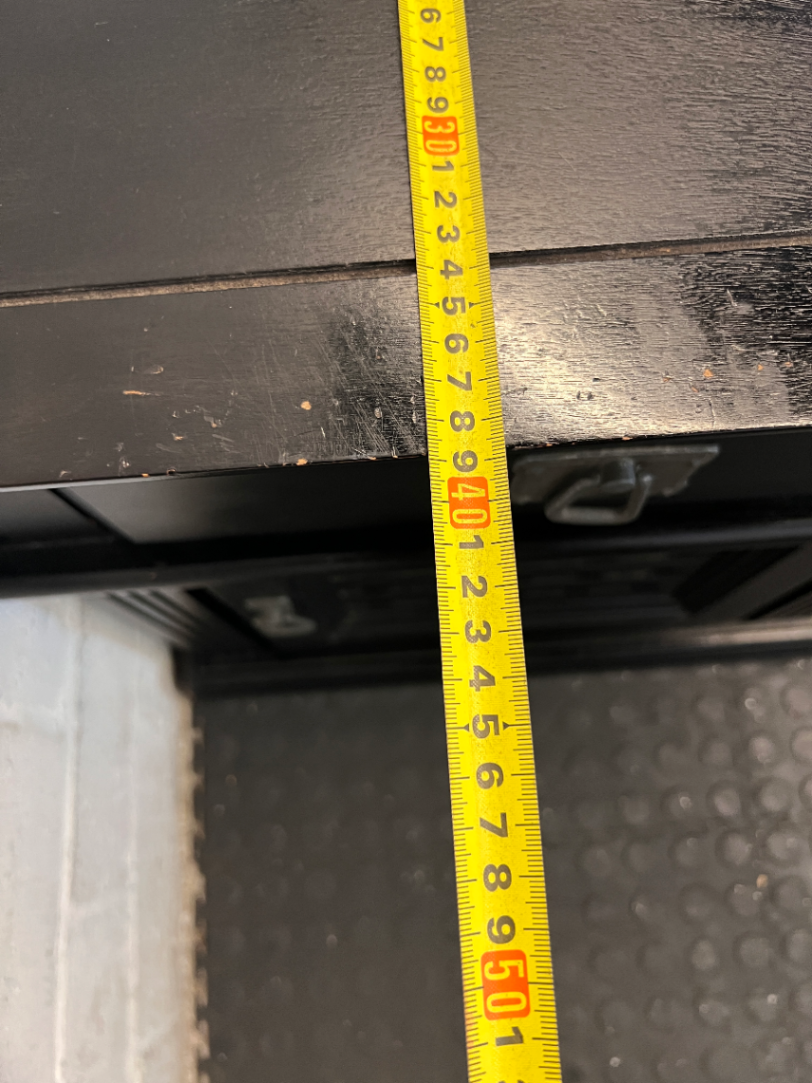 Pair of Black Lattice-Door Bedside Tables - Minor Edge Wear - 2ndhandwarehouse.com