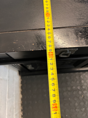 Pair of Black Lattice-Door Bedside Tables - Minor Edge Wear - 2ndhandwarehouse.com