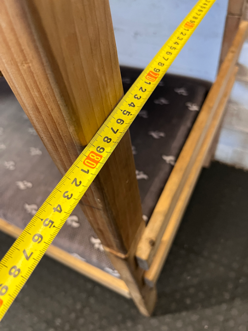 Oak-Coloured Wooden Bunk Bed with Ladder & 2 Mattresses - 2ndhandwarehouse.com