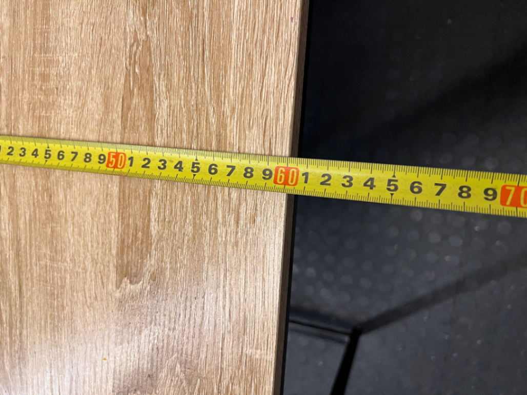 Industrial Style Side Table - Markings on Top - 2ndhandwarehouse.com
