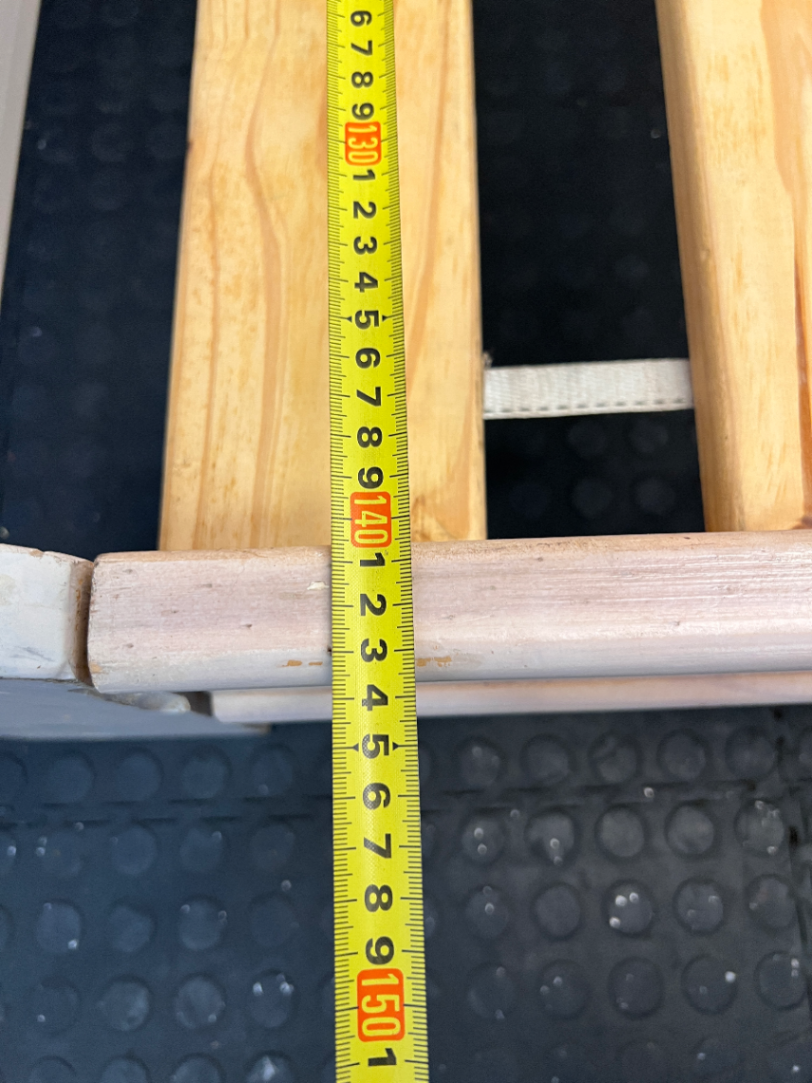 White-Wash Wooden Double Bed Frame with Slats - Fair Condition - 2ndhandwarehouse.com