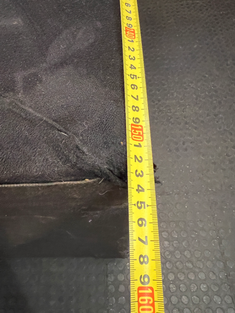 Curved Black Channel-Tufted Couch - Water Damaged - 2ndhandwarehouse.com