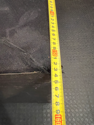 Curved Black Channel-Tufted Couch - Water Damaged - 2ndhandwarehouse.com