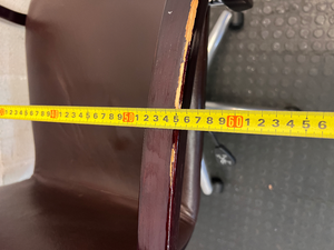 Leather Mid-Back Office Chair with Aluminium Base — Scuffed Arm Rests - Needs Upkeep - 2ndhandwarehouse.com