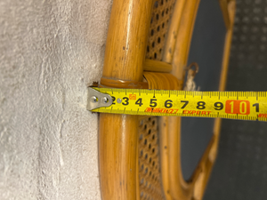 Arched Rattan and Cane Webbing Wall Mirror — Good Condition - 2ndhandwarehouse.com