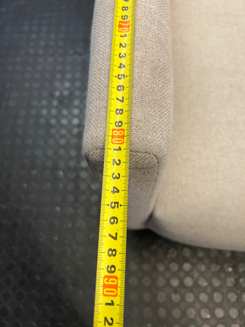 Modern Neutral Woven 2 Seater Couch — Well Used and In Fair C - 2ndhandwarehouse.com