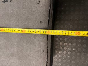 Button-Tufted Rectangular Ottoman with Wooden Feet — Significant Peeling and Surface Wear - 2ndhandwarehouse.com
