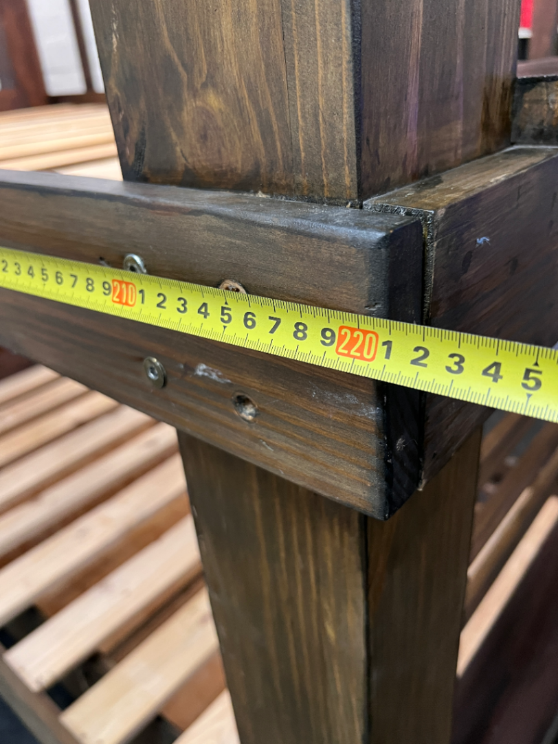 Dark Stained Pine 3/4 Bunk Bed with Storage Steps — Requires Disassembly and Assembly - 2ndhandwarehouse.com