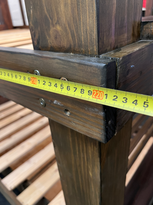 Dark Stained Pine 3/4 Bunk Bed with Storage Steps — Requires Disassembly and Assembly - 2ndhandwarehouse.com