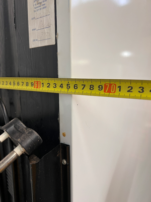 Fridge Master White Bottom Mount Fridge Freezer — Working Order with Scrapemarks in Freezer - 2ndhandwarehouse.com