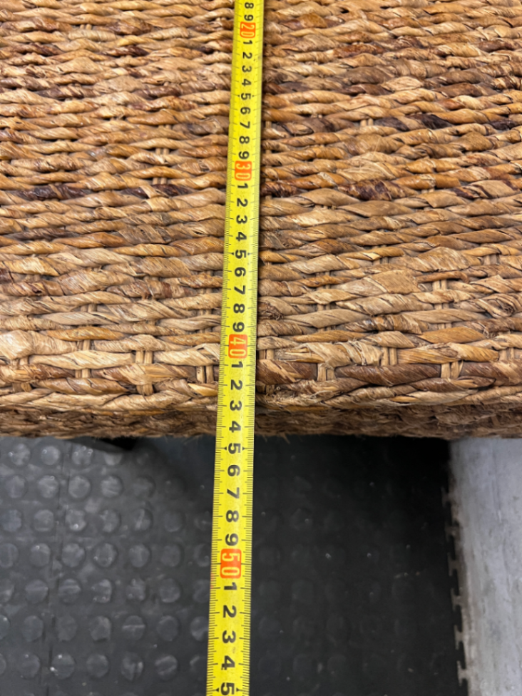 Woven Natural Fibre Dining Chair with Dark Wood Trim - 2ndhandwarehouse.com