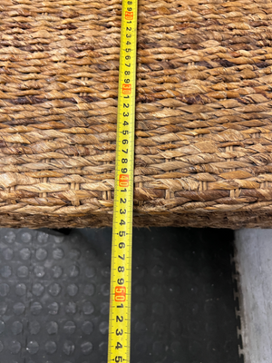 Woven Natural Fibre Dining Chair with Dark Wood Trim - 2ndhandwarehouse.com