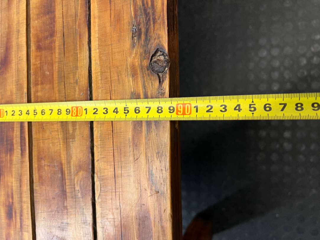 Slatted Pine Dining Table in Chestnut Finish — Good Working O - 2ndhandwarehouse.com