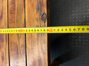 Slatted Pine Dining Table in Chestnut Finish — Good Working O - 2ndhandwarehouse.com