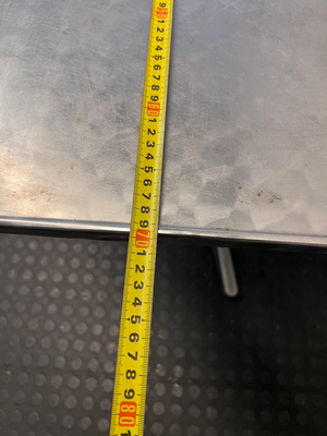 Square Stainless Steel Cafe Table with Pedestal Base - 2ndhandwarehouse.com