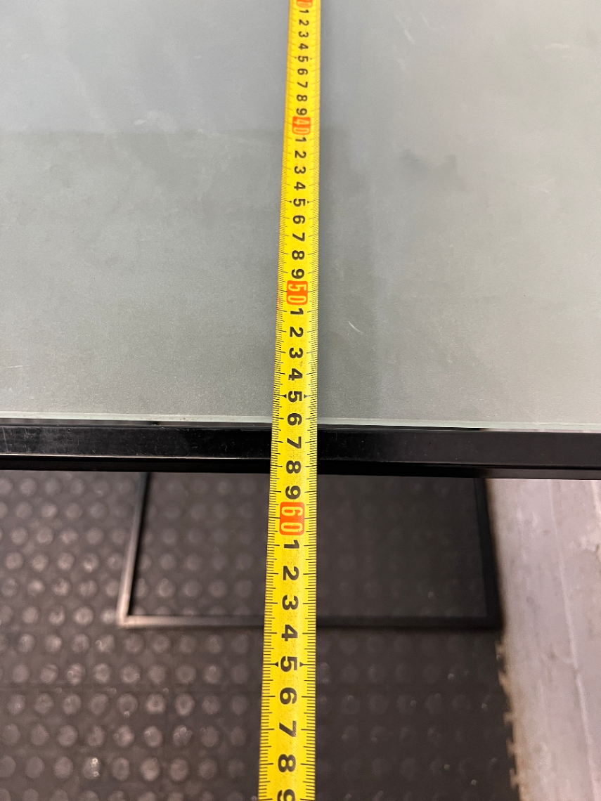 Z-Shaped Black Steel and Glass Side Table — Fair Used C - 2ndhandwarehouse.com