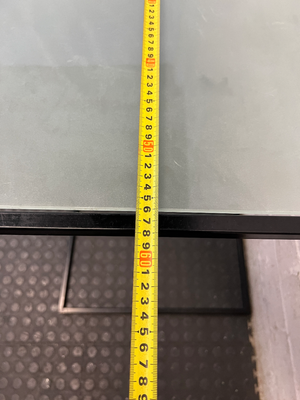 Z-Shaped Black Steel and Glass Side Table — Fair Used C - 2ndhandwarehouse.com