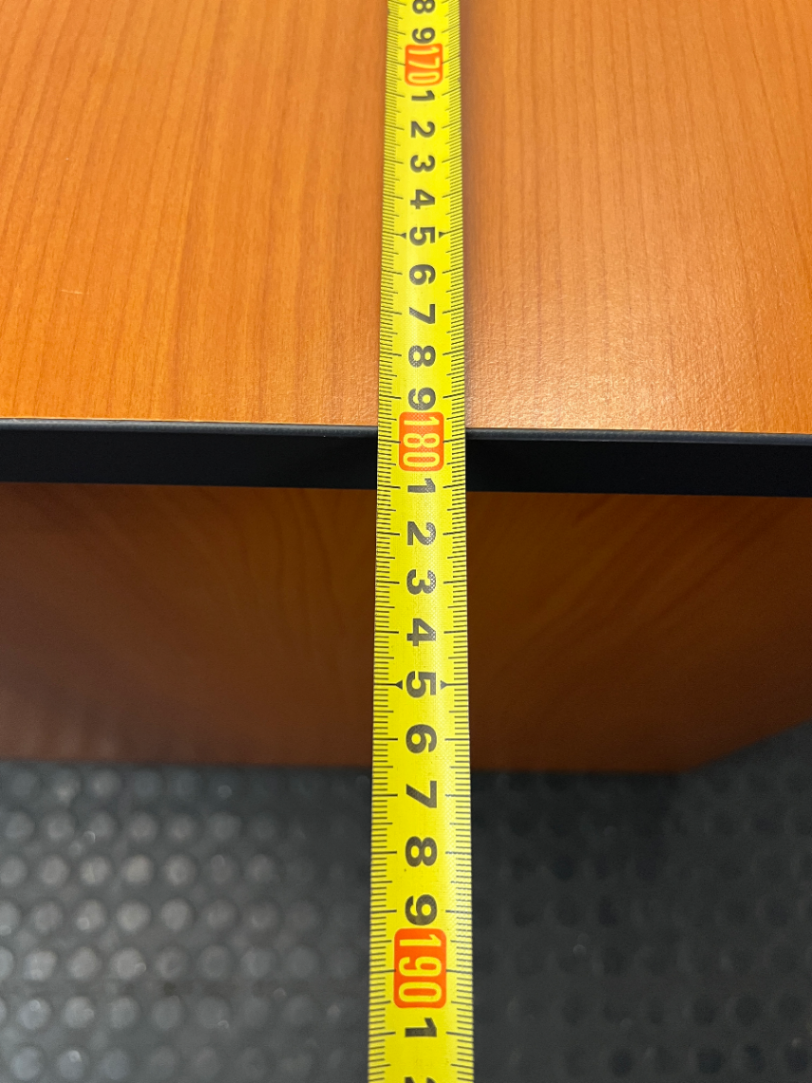 Cherry Wood Finish L-Shaped Desk with Drawers — Missing Drawer Connectors and Panel S - 2ndhandwarehouse.com
