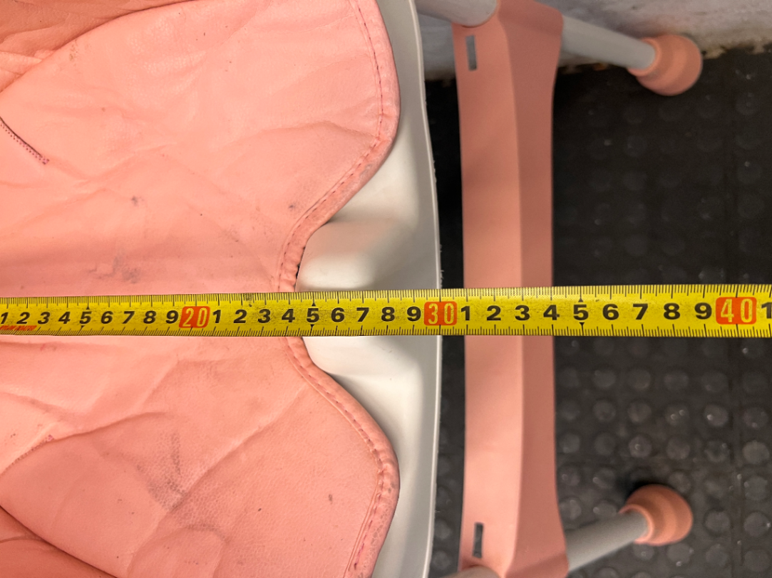 Cushioned Baby High Chair in White and Peach — Clean and Functional Condition