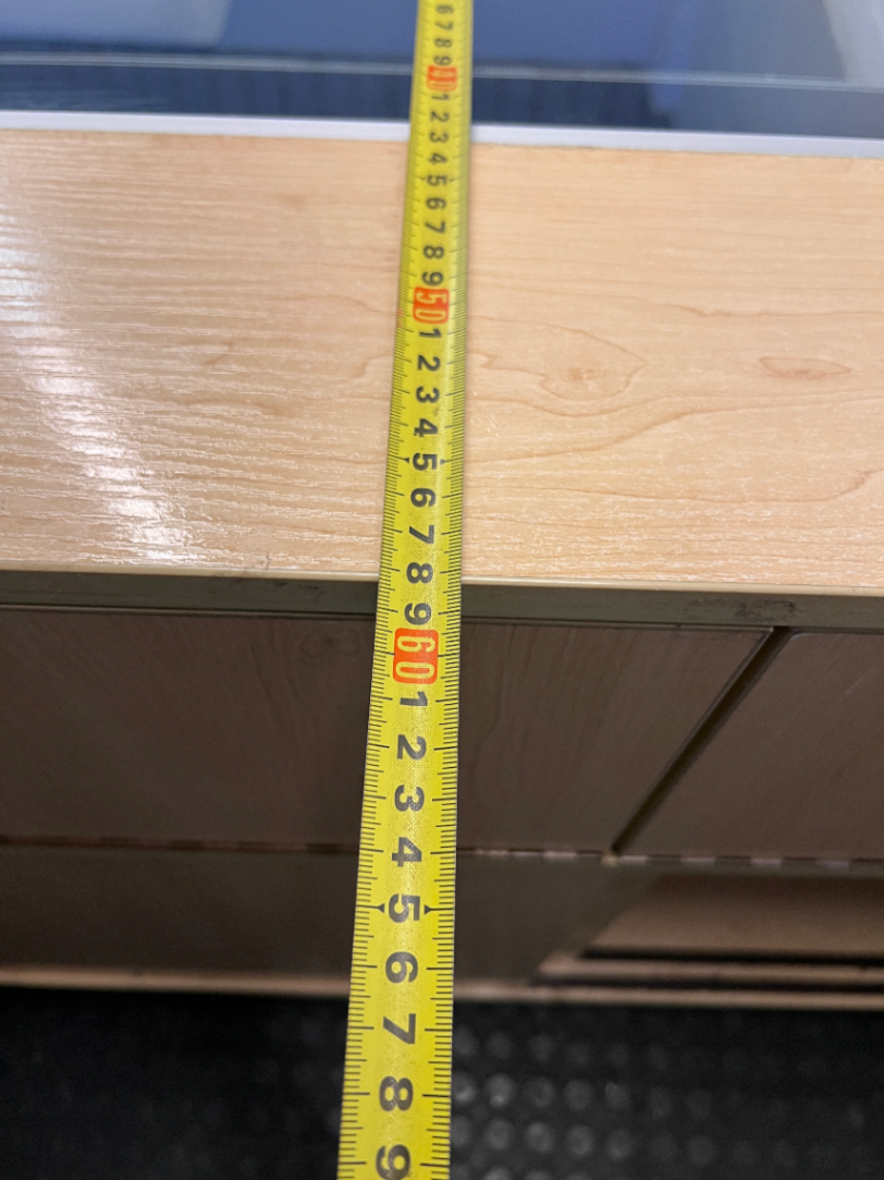 Light Wood-Look Glass Top Retail Display Counter