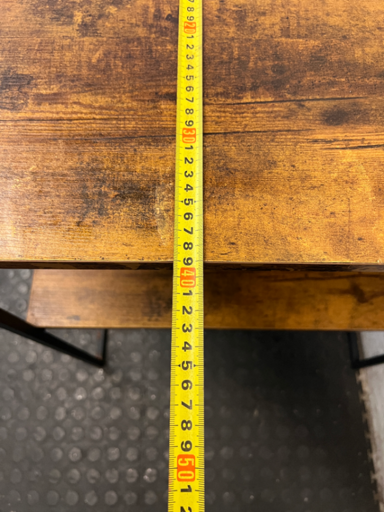 Industrial Style Metal and Wood-Look Side Table — Good Working Order - 2ndhandwarehouse.com