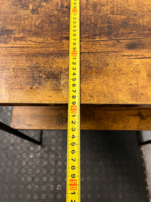 Industrial Style Metal and Wood-Look Side Table — Good Working Order - 2ndhandwarehouse.com