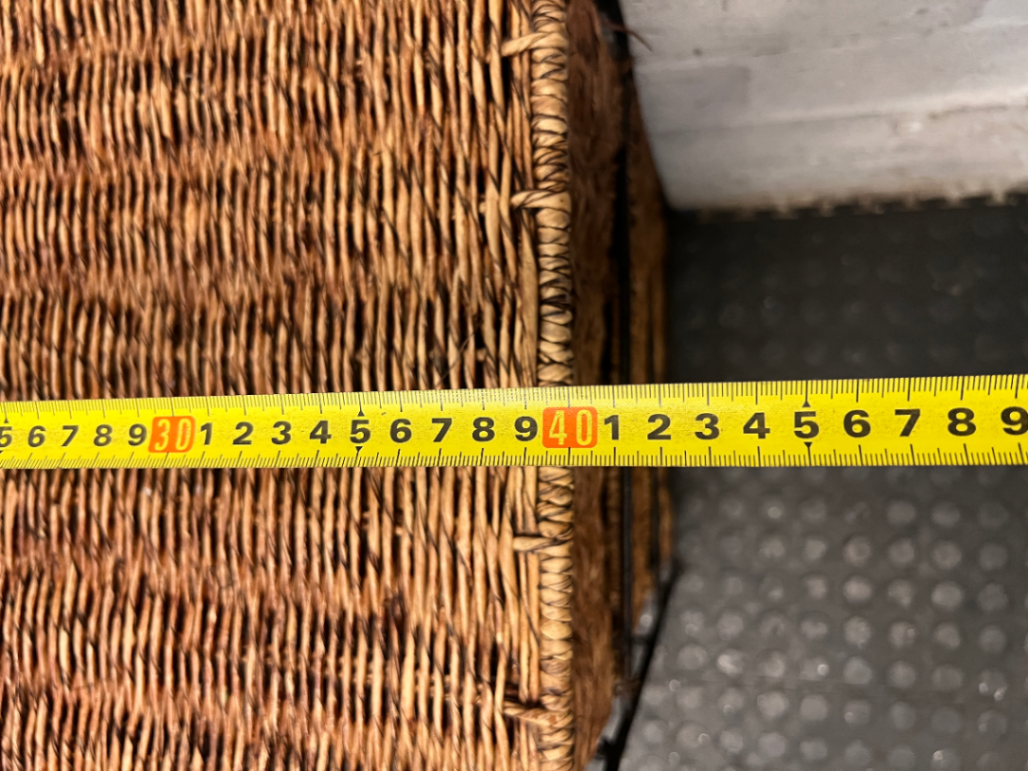 Woven Wicker and Metal Storage Chest