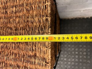 Woven Wicker and Metal Storage Chest