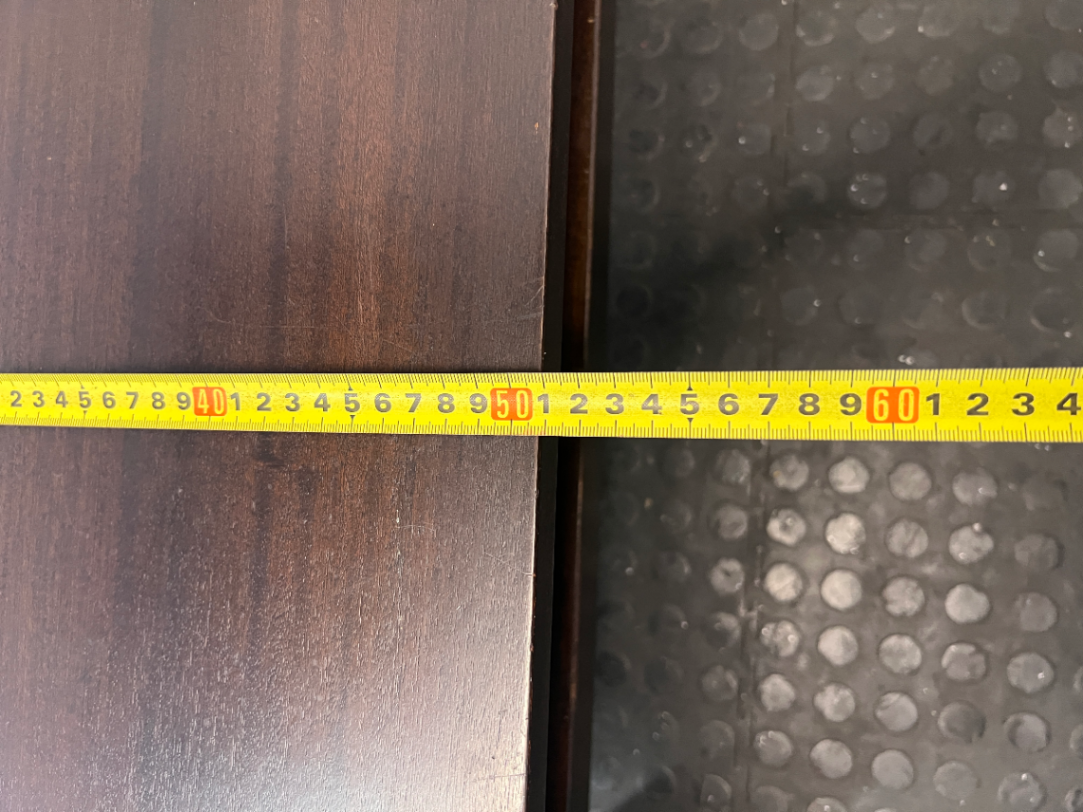 Dark Wood Rectangular Coffee Table — Fair Condition with Visible Wear