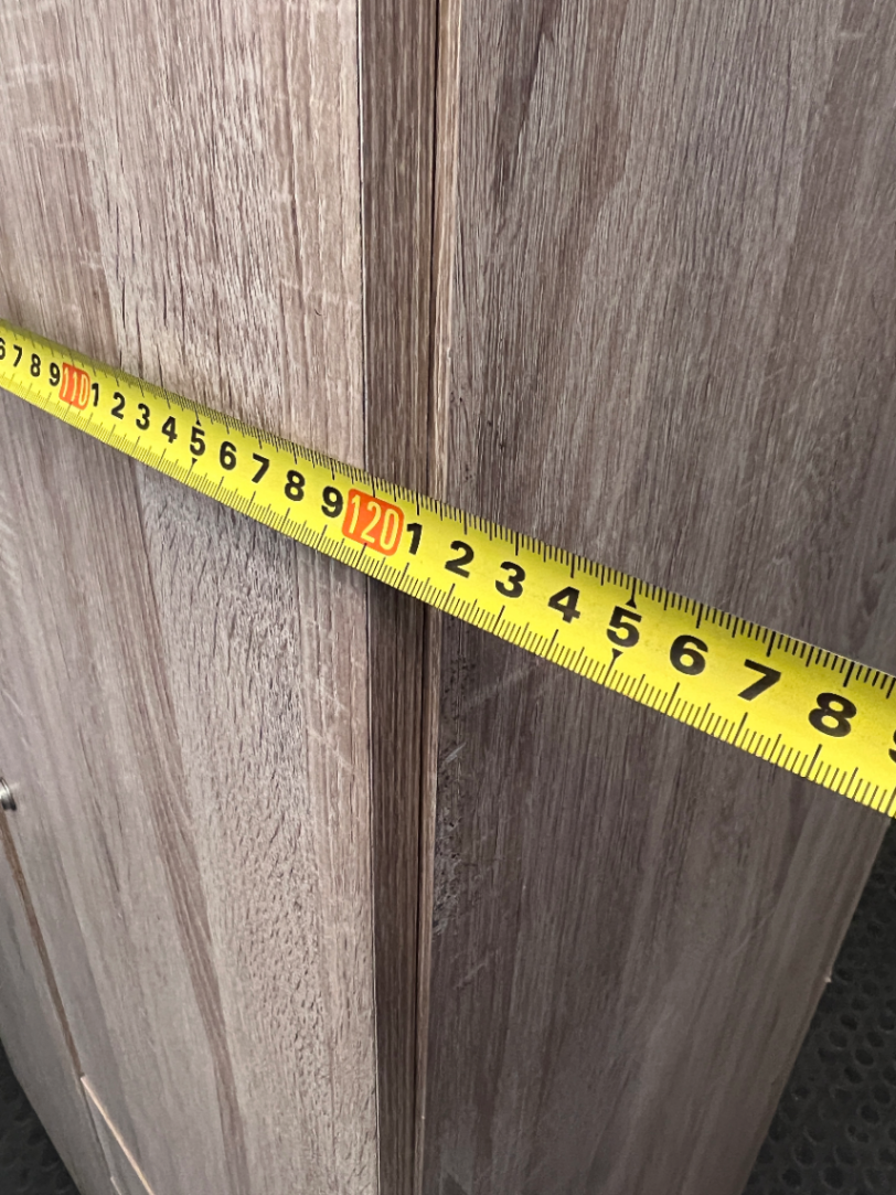 Light Brown 3-Door Wardrobe with 3 Drawers — No back board