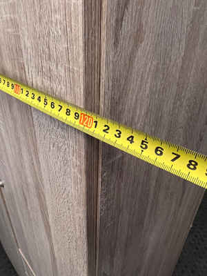 Light Brown 3-Door Wardrobe with 3 Drawers — No back board