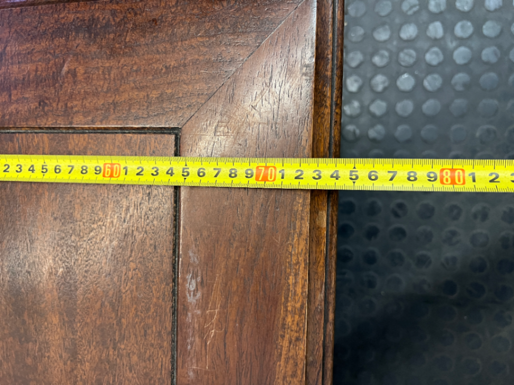 Classic Rectangular Wooden Coffee Table with Carved Legs — Fair Used Condition with Surface Wear