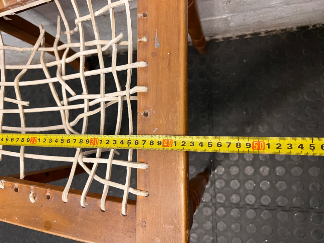 Vintage Wooden Dining Chair with Turned Detail — Damaged Riempie