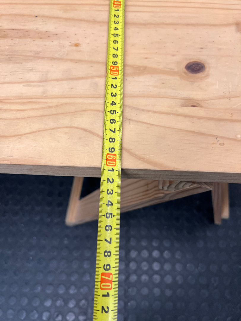 Practical Pine Wood Trestle Table — Used; Fair Condition