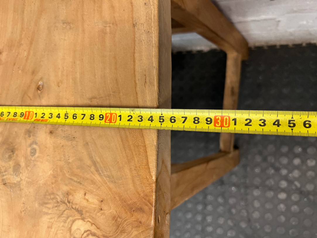 Rustic Solid Wood Backless Bar Stool — Fair Used Condition