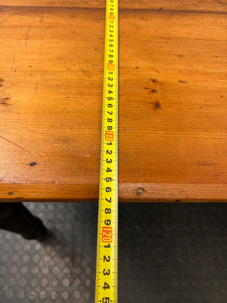 Vintage Wooden Dining Table with Turned Legs — Well Used with Significant Surface Wear