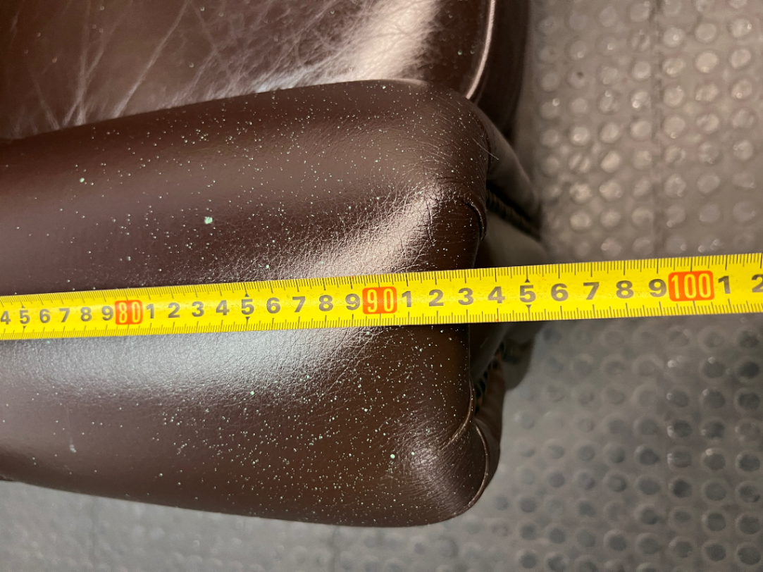 Dark Brown 3 Seater Couch with Stud Detail — Clean and Well Maintained