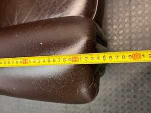 Dark Brown 3 Seater Couch with Stud Detail — Clean and Well Maintained